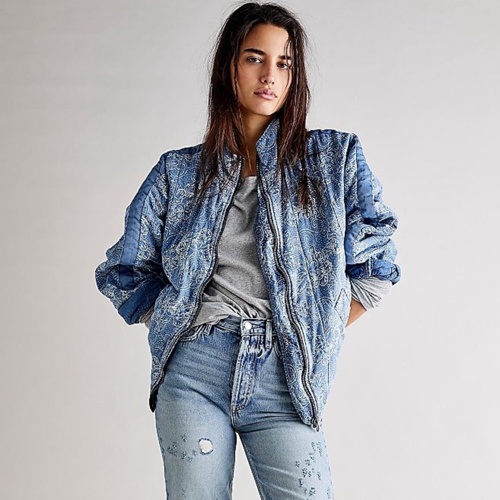 Free People Lotus Denim Dolman XS